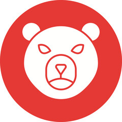 Bear Face icon single vector illustration