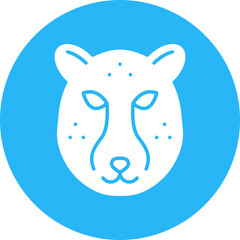 Cheetah Face icon single vector illustration