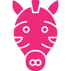 Zebra Face icon single vector illustration