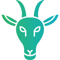 Moutain Goat Face icon single vector illustration