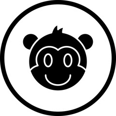 Monkey face icon single vector illustration