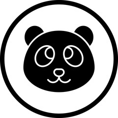 Panda Face icon single vector illustration