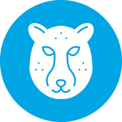 Cheetah Face icon single vector illustration
