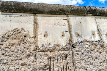 Remains of Berlin Wall. Wall separated West Berlin from East Germany from 1961 to 1989 to prevent East Germans from fleeing.