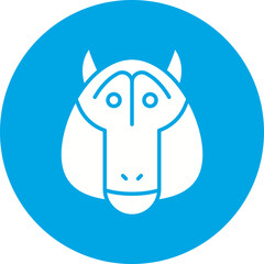 Baboon Face icon single vector illustration