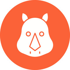 Rhino Face icon single vector illustration