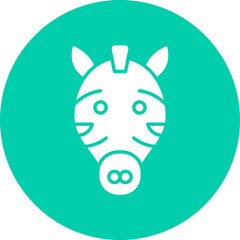 Zebra Face icon single vector illustration