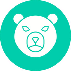 Bear Face icon single vector illustration