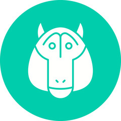 Baboon Face icon single vector illustration