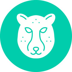 Cheetah Face icon single vector illustration