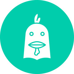 Chicken Face icon single vector illustration
