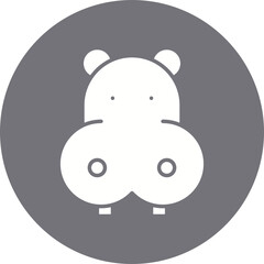 Hippopotamus Face icon single vector illustration