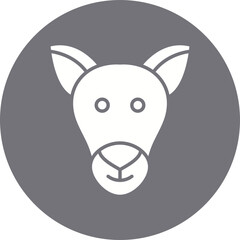 Kangaroo Face icon single vector illustration
