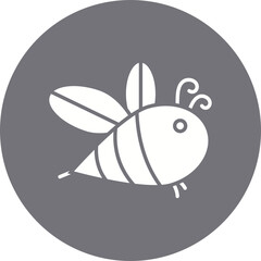 Bee Face icon single vector illustration