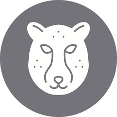 Cheetah Face icon single vector illustration