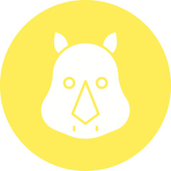 Rhino Face icon single vector illustration