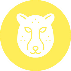 Cheetah Face icon single vector illustration