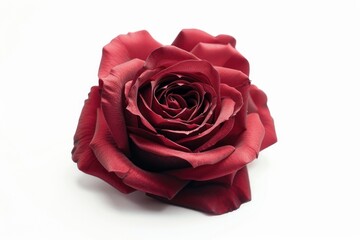 Red rose isolated on white.