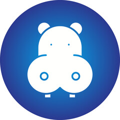 Hippopotamus Face icon single vector illustration