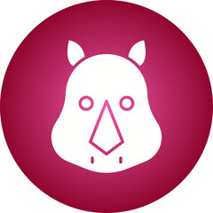Rhino Face icon single vector illustration