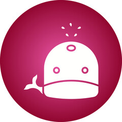 Whale Face icon single vector illustration
