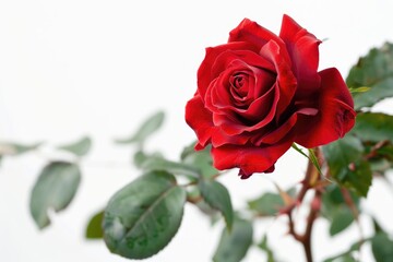 Fototapeta premium Red rose isolated on white background.