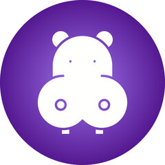 Hippopotamus Face icon single vector illustration