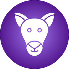 Kangaroo Face icon single vector illustration