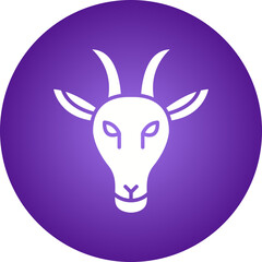 Moutain Goat Face icon single vector illustration