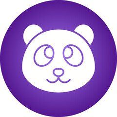 Panda Face icon single vector illustration