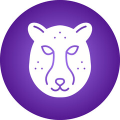 Cheetah Face icon single vector illustration