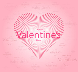 Valentine's Day square banner, beautiful background with pattern. Template for romantic and love design.