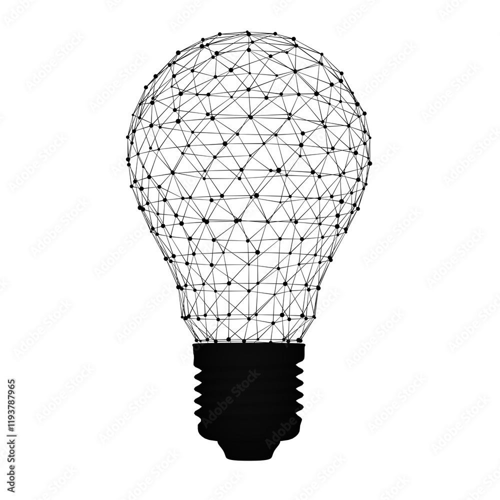 Poster Lightbulb as an innovation idea concept. White background. 3d rendering
