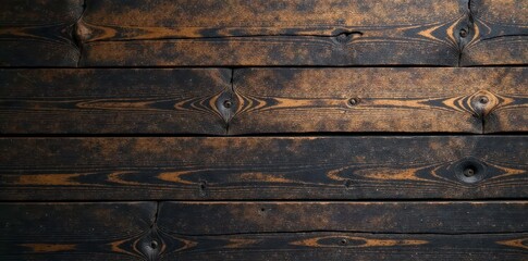 Fototapeta premium Dark brown reclaimed wood planks, rough surface, rustic, dark wood