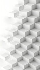 Obraz premium Abstract white cube pattern. Geometric background with a three-dimensional effect, ideal for modern designs and presentations.