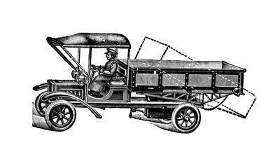 Vintage Pickup Truck Vector Illustration 