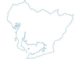 愛知県　地図　白　イラスト