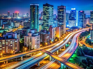 Vibrant Night Cityscapes: Long Exposure of Tokyo and Seoul Skylines