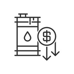 Oil Barrel Icon - Price Down Icon
