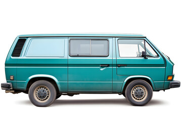 Vintage Teal Van: Classic Design, Retro Wheels, Road Trip Ready