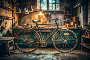 Obraz premium Vintage Bicycle Repair Shop - Authentic Documentary Style Photo