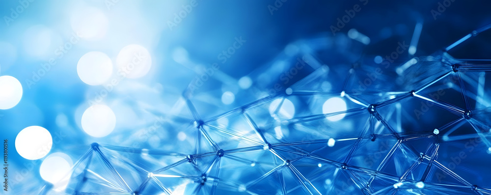 Poster abstract blue data connections background with copy space