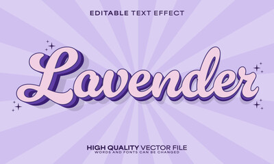 Lavender text effect, editable text effect and purple 3d font style bold shadow floral poster design