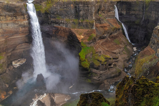 Haifoss and Granni Waterfalls in Iceland