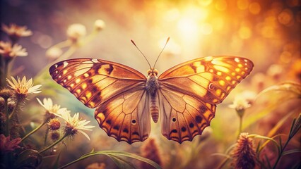 Vintage Butterfly Photography: Delicate Wings in Sepia Tones