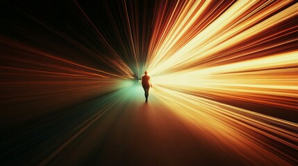 moving at the speed of light and human figure
