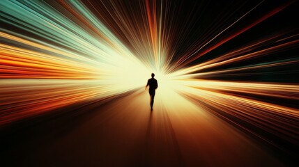 moving at the speed of light and human figure
