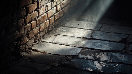 A rustic brick wall texture illuminated with soft spotlight effects, creating an urban, industrial backdrop ideal for marketing campaigns targeting city lifestyle or modern product showcases.
