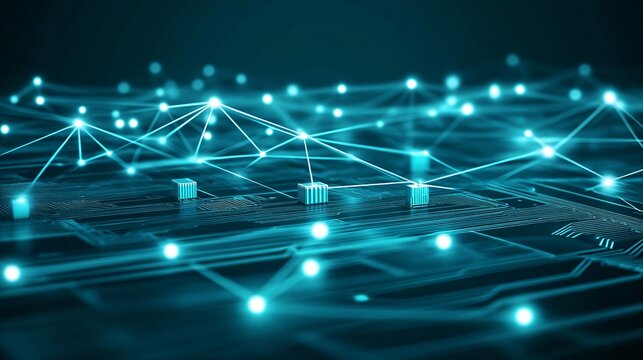 Abstract Futuristic Circuit Board Network Technology