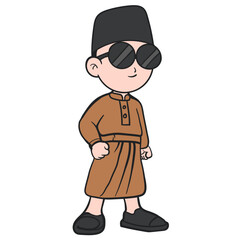 Cool Kid in Traditional Attire